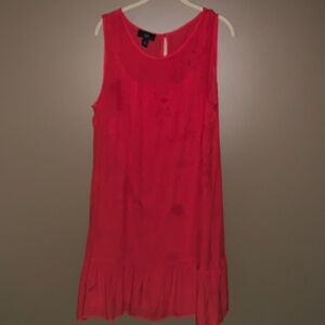 AGB Bold Red Sleeveless Midi Dress